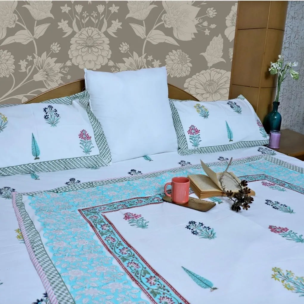 ARUSHII Double bed mulmul dohar – Heritage- Handblocked by artisans