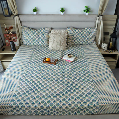 ARUSHII Double bedsheet in cotton – Indigo shrub- bedsheet