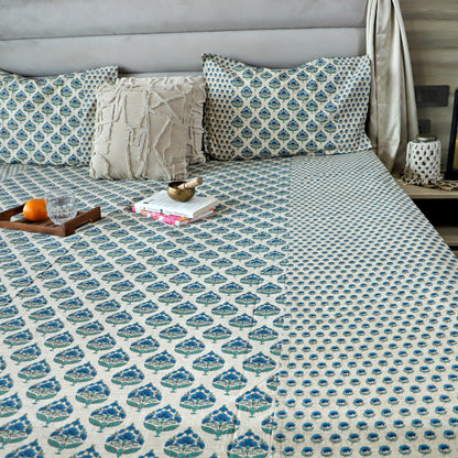 ARUSHII Double bedsheet in cotton – Indigo shrub- bedsheet