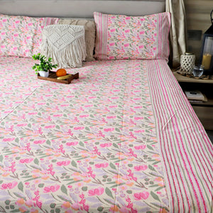 ARUSHII Double bedsheet in cotton – beige pastel - bedsheet
