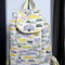ARUSHII Cotton Quilted block printed by hands Kids Backpack Yellow cars Unisex picnic and evening activity bag