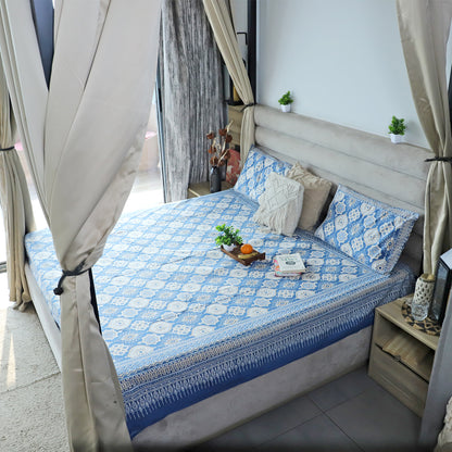 ARUSHII Double bedsheet in cotton – Indiglobal-Everyday bedsheet