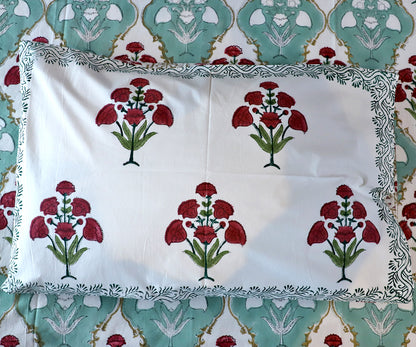 ARUSHII Double bedsheet in Percale cotton – Jharoka – Handblocked by artisans