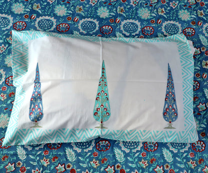 ARUSHII Double bedsheet in Percale cotton – mahal – Handblocked by artisans