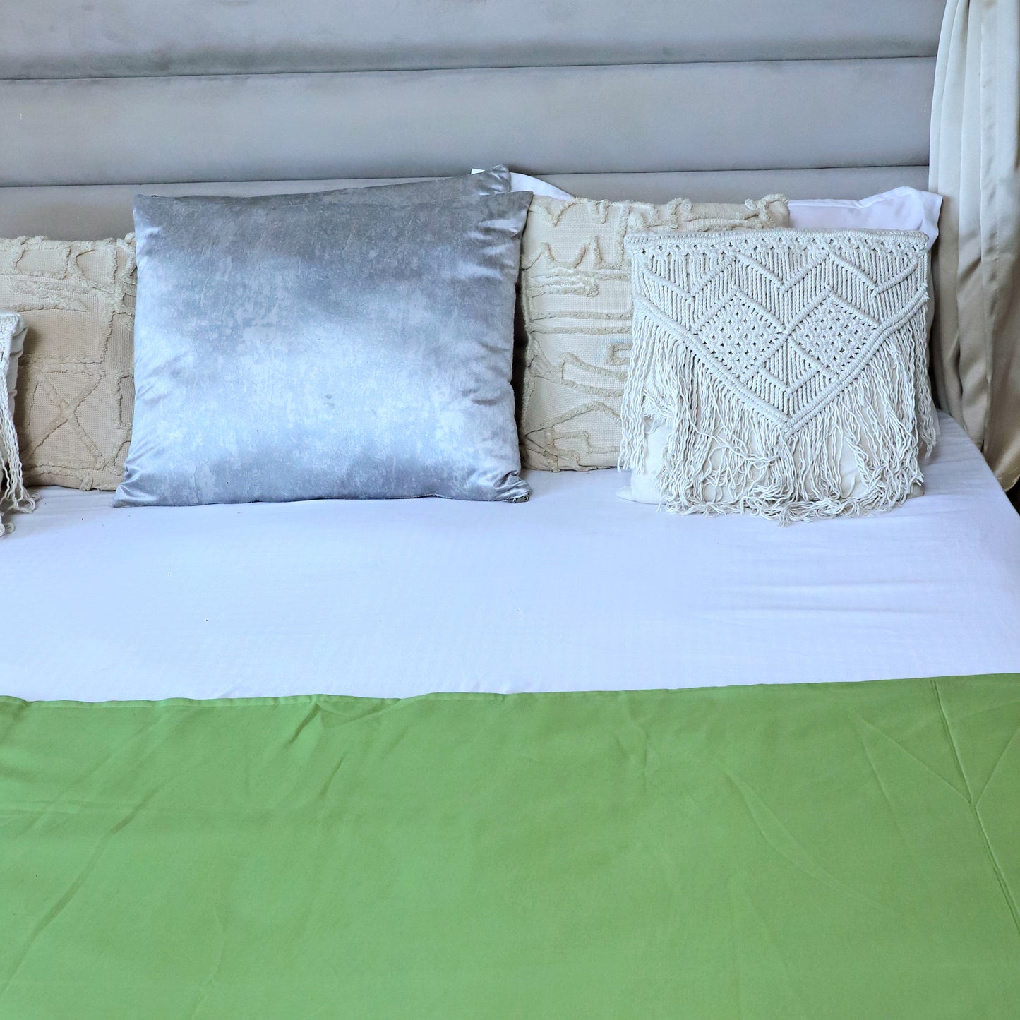 ARUSHII Solid Double bed Mulmul Dohar - Forest Green