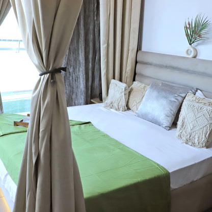 ARUSHII Solid Double bed Mulmul Dohar - Forest Green