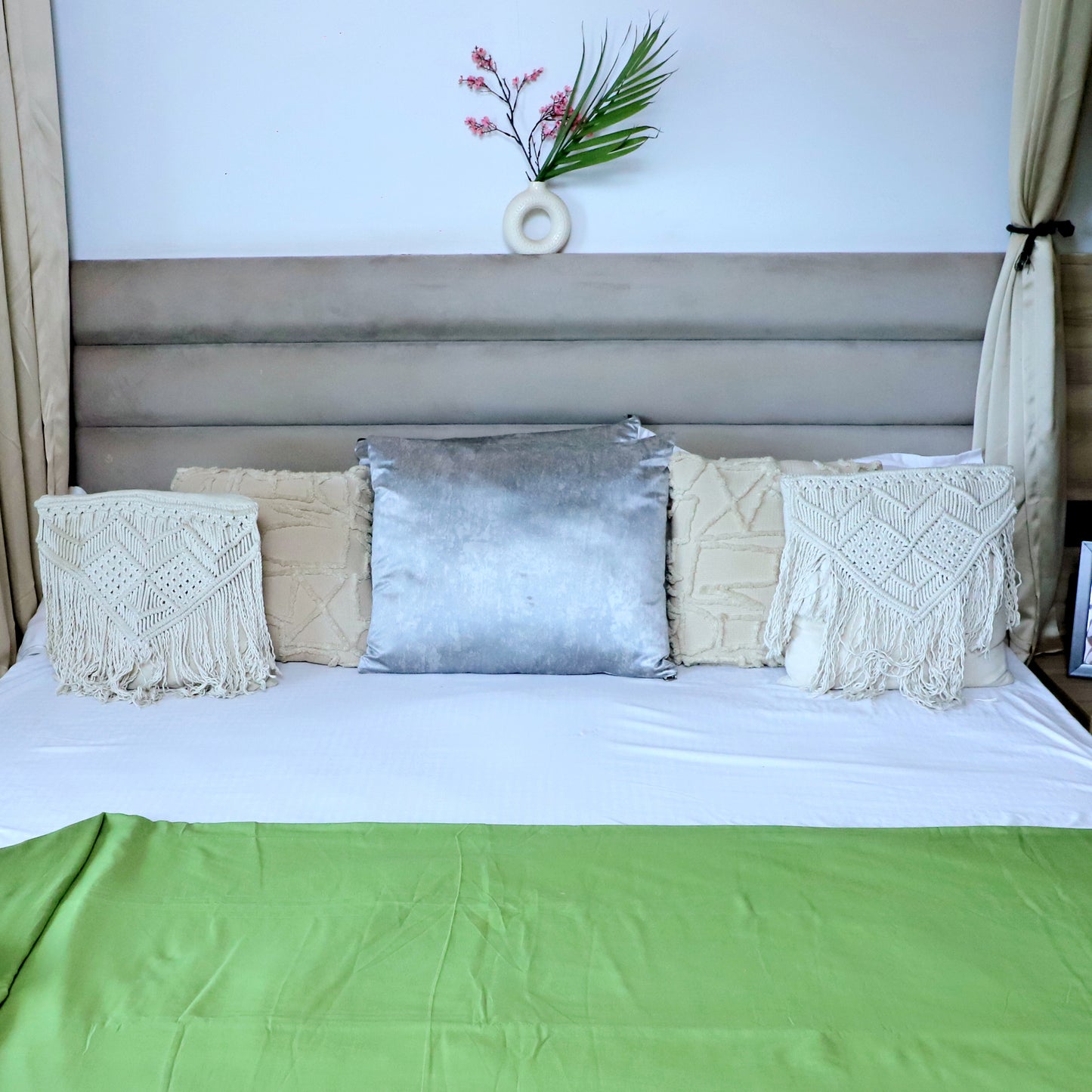 ARUSHII Solid Double bed Mulmul Dohar - Forest Green