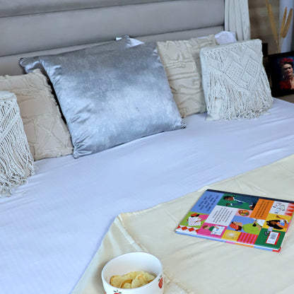ARUSHII Solid Double bed Mulmul Dohar - Off white