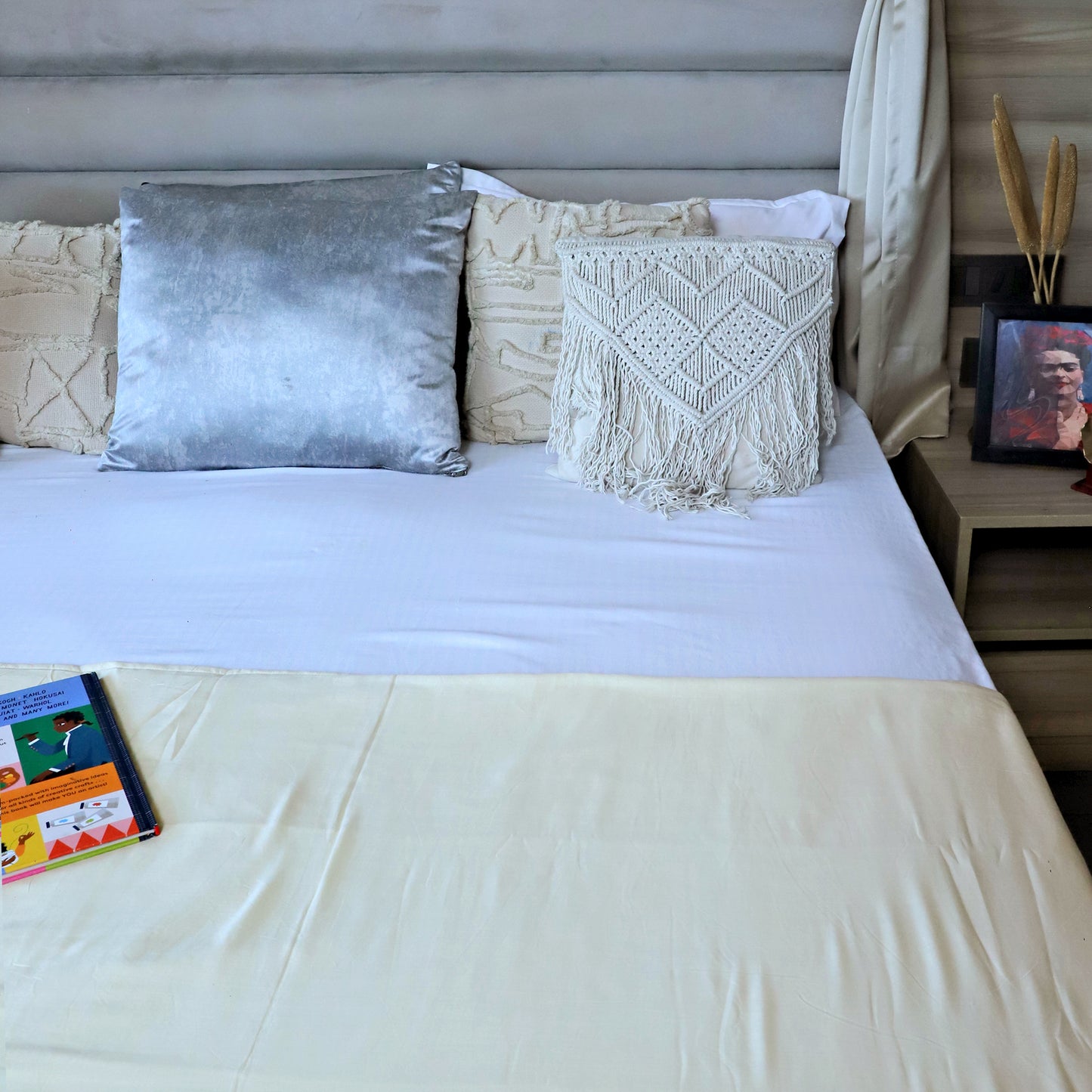 ARUSHII Solid Double bed Mulmul Dohar - Off white