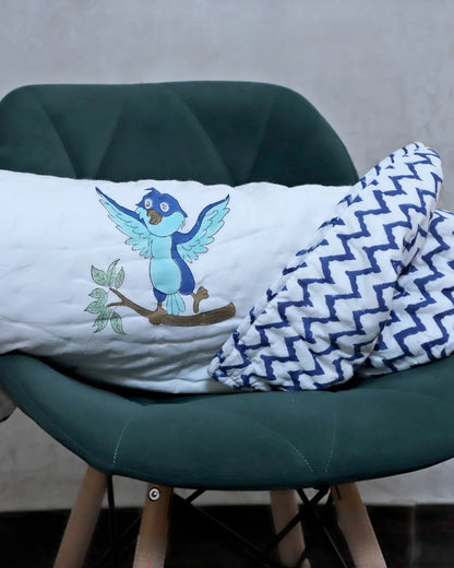 ARUSHII Cotton Reversible Kids Razai/ Quilt – Birdie – Handblocked by artisans