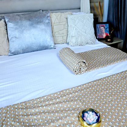 ARUSHII Solid Single Bed dohar- Happy Beige