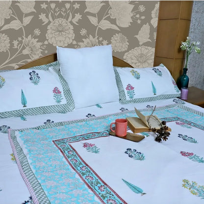 ARUSHII Double bed mulmul dohar – Heritage- Handblocked by artisans