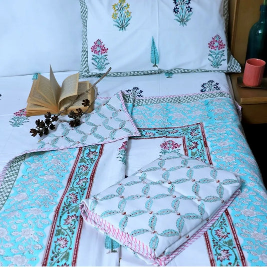 ARUSHII Double bed mulmul dohar – Heritage- Handblocked by artisans