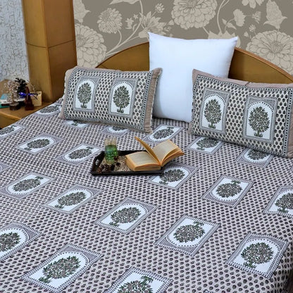 ARUSHII Double bedsheet in cotton – Beige Jaipur -Everyday bedsheet