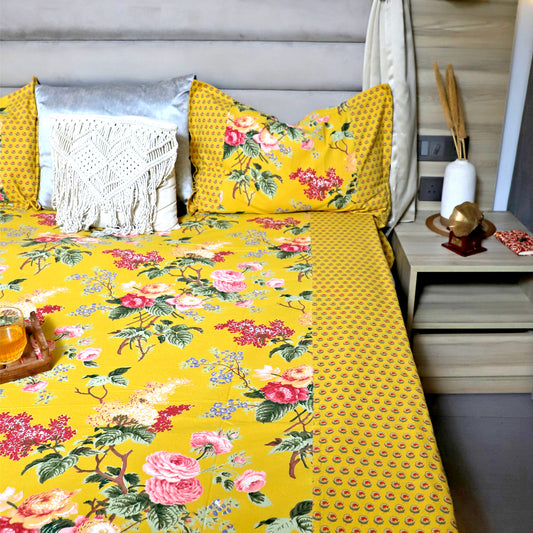 ARUSHII Double bedsheet in cotton – Peeli Bahaar