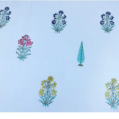 ARUSHII Double bedsheet in percale cotton – Heritage- Handblocked by artisans