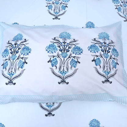 ARUSHII Double bedsheet in percale cotton – Rajwada- Handblocked by artisans