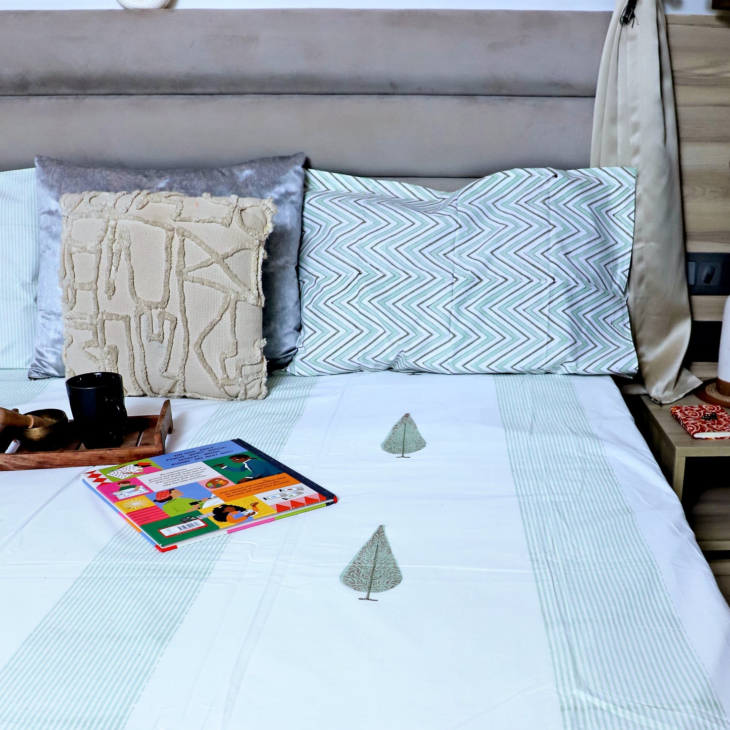ARUSHII Double bedsheet in Percale cotton – Rajputana – Handblocked by artisans