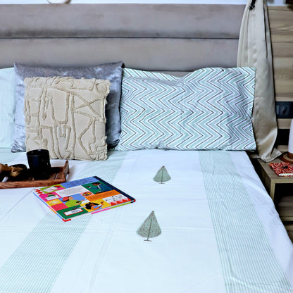 ARUSHII Double bedsheet in Percale cotton – Rajputana – Handblocked by artisans