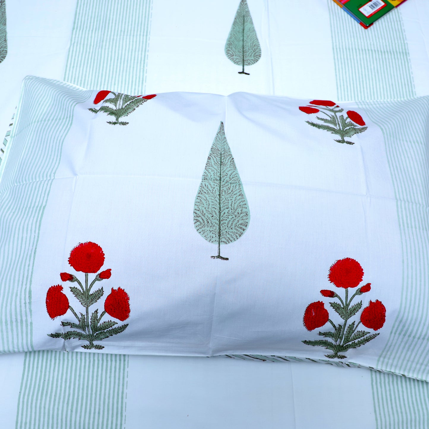 ARUSHII Double bedsheet in Percale cotton – Rajputana – Handblocked by artisans