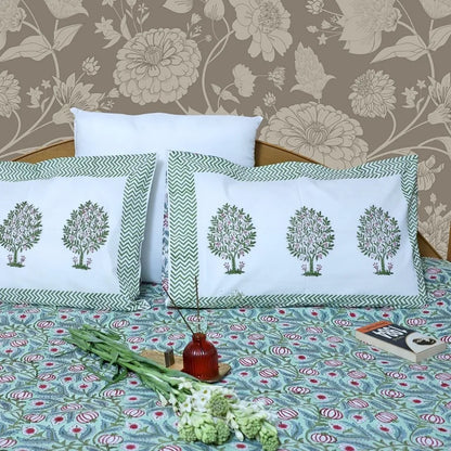 ARUSHII Double bedsheet in Percale cotton – Spring – Handblocked by artisans