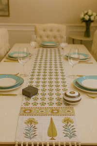 Arushii winter sun hand blocked Table runner