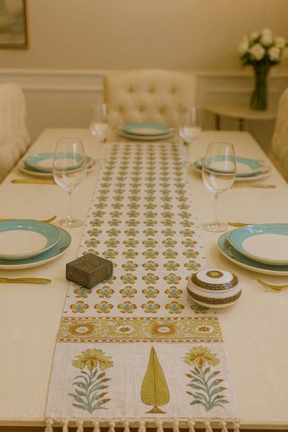 Arushii winter sun hand blocked Table runner