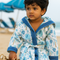 ARUSHII Cotton Unisex Bathrobe for Kids – Blue Elephant – Handblocked by artisans