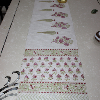 Arushii Cypress Tree Hand blocked table runner
