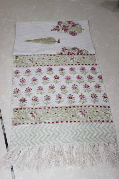 Arushii Cypress Tree Hand blocked table runner