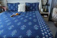 ARUSHII Double bedsheet in cotton –Navy Indi Chandelier- bedsheet