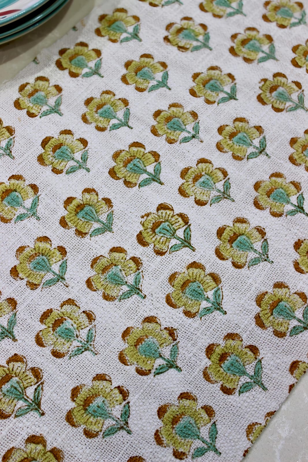 Arushii winter sun hand blocked Table runner