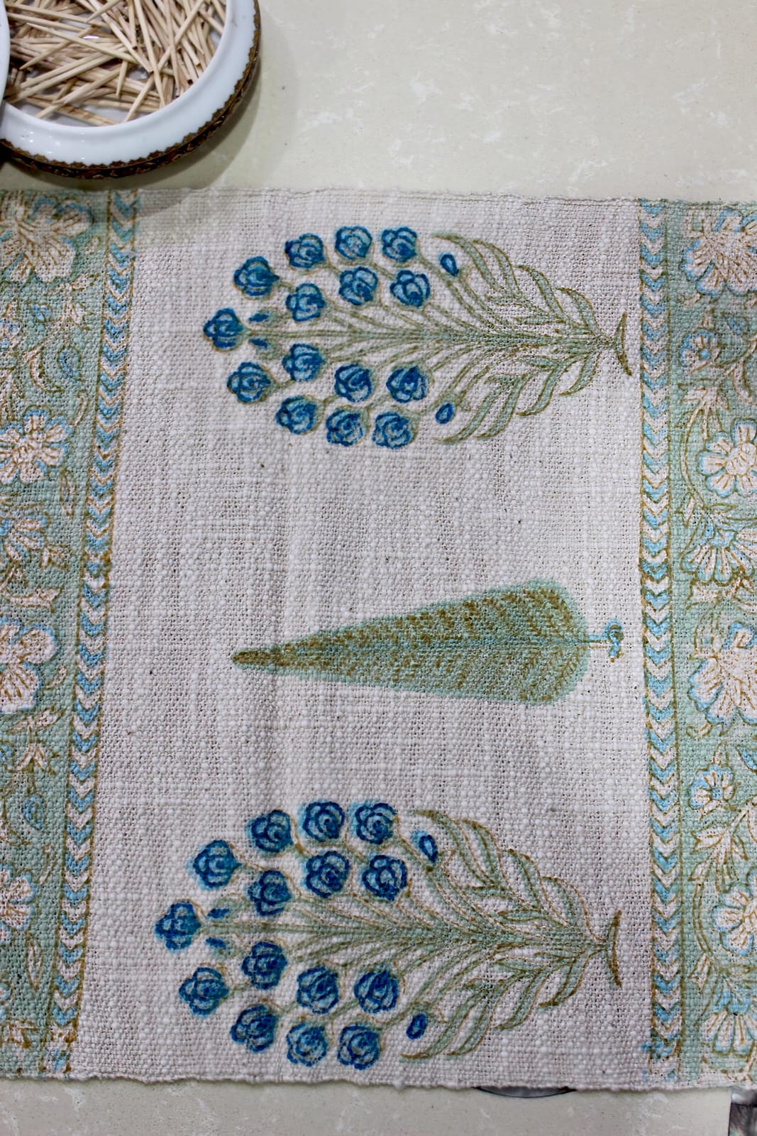 Arushii spiral hand blocked Table runner
