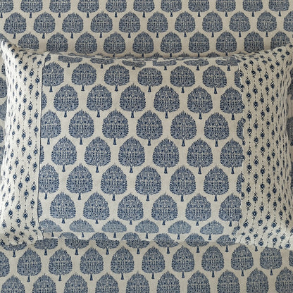 ARUSHII Double bedsheet in cotton -Indigo Tree of life-bedsheet
