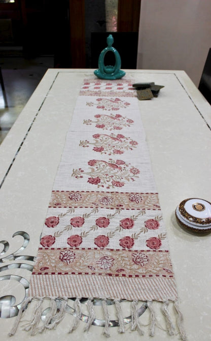 Arushii Blossom Hand blocked table runner