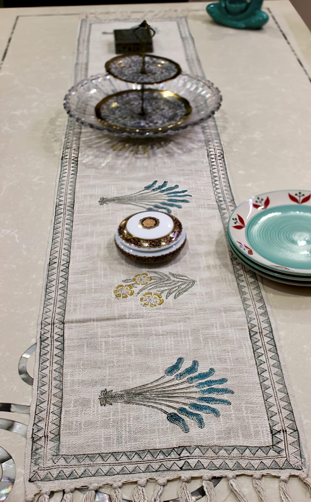 Arushii eye candy hand blocked Table runner