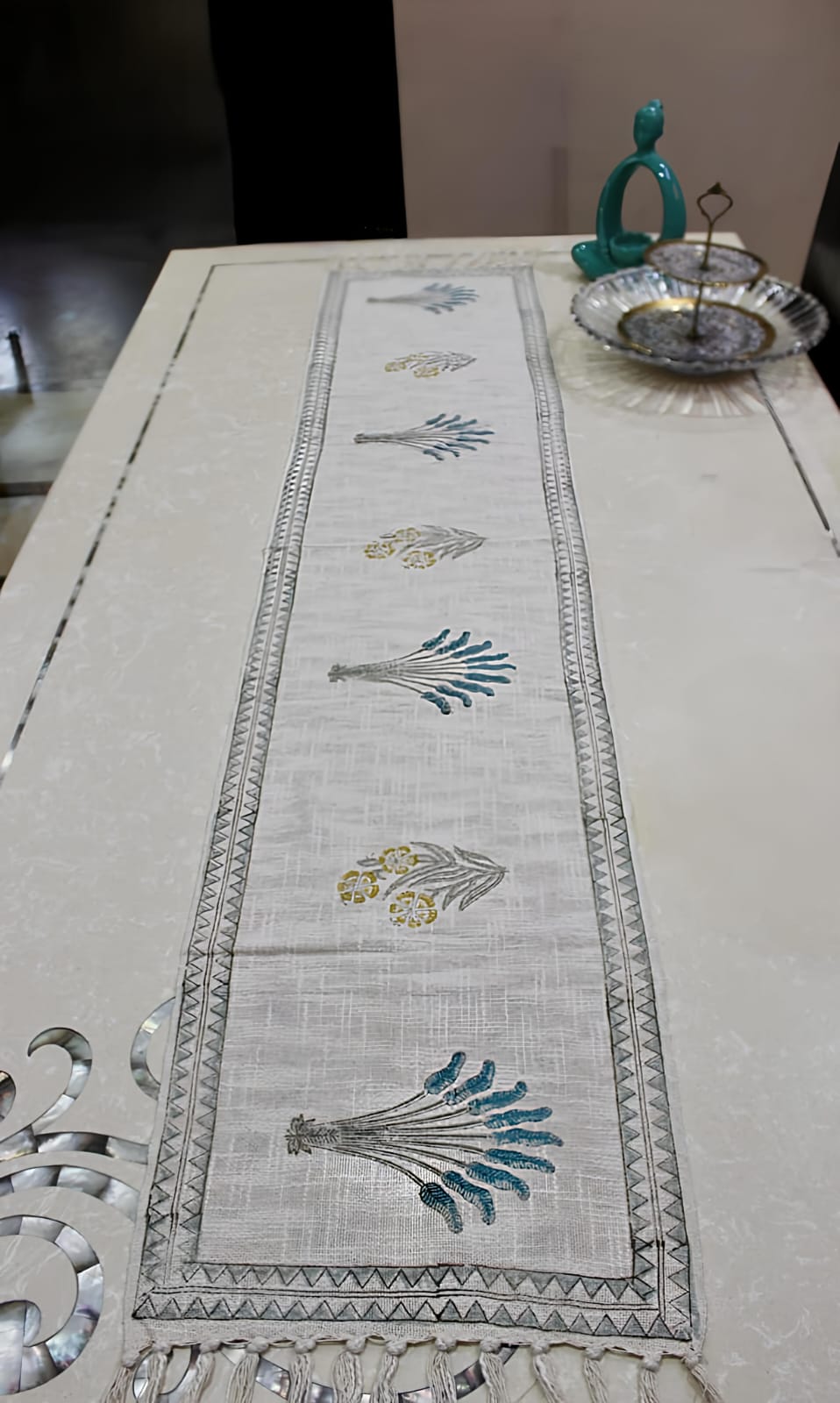 Arushii eye candy hand blocked Table runner