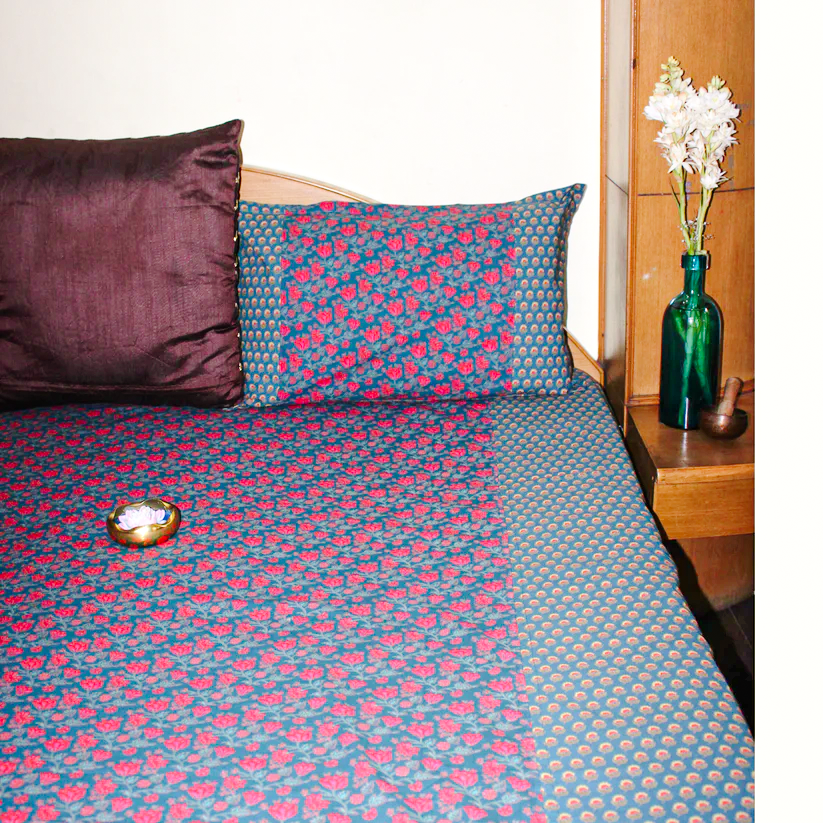ARUSHII Double bedsheet in cotton – Floral Burst - bedsheet