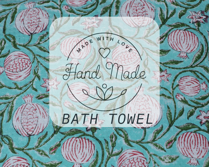 ARUSHII cotton Hand and bath towel set -florescence – Handblocked by artisans
