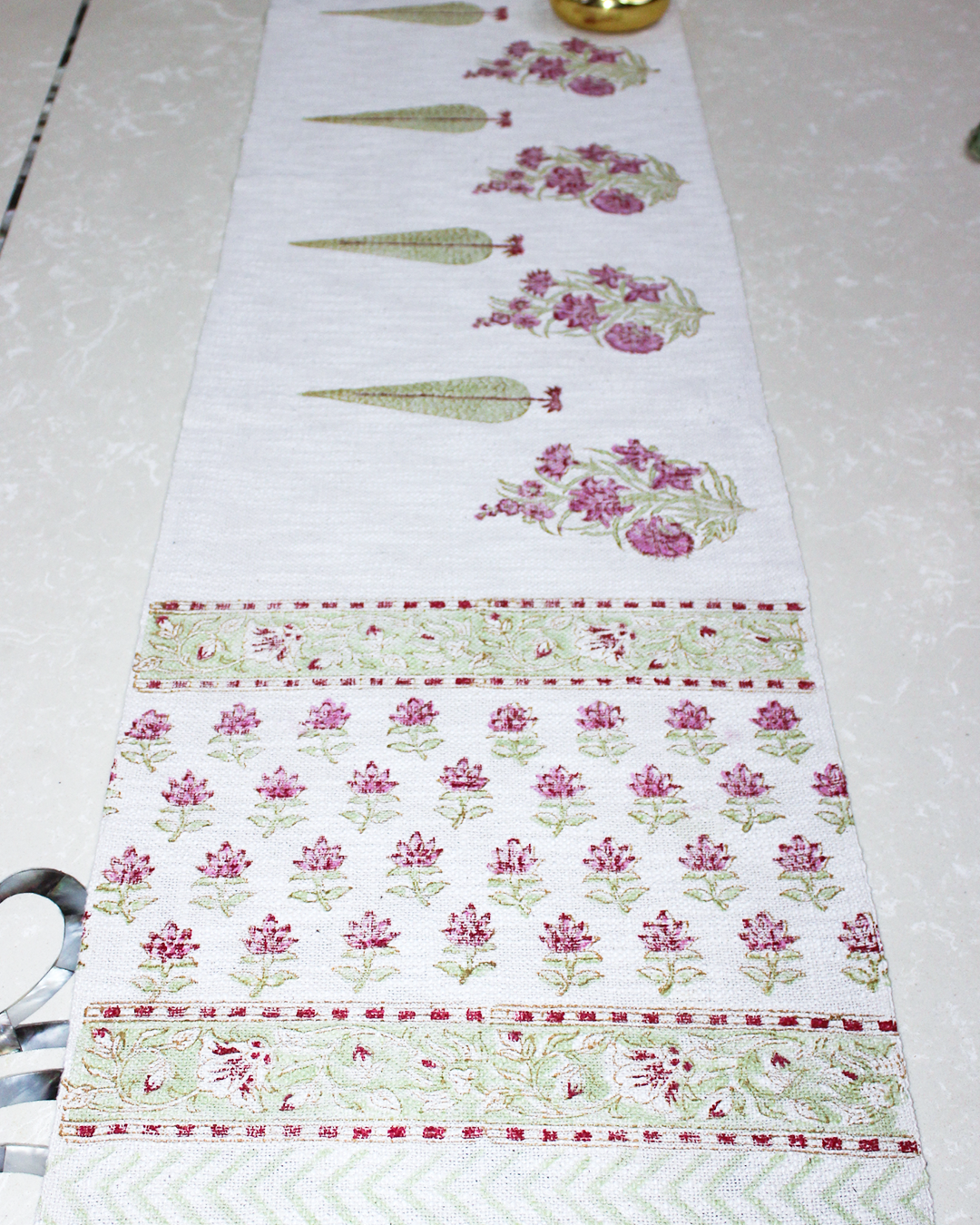 Arushii Cypress Tree Hand blocked table runner