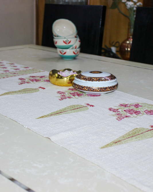 Arushii Cypress Tree Hand blocked table runner