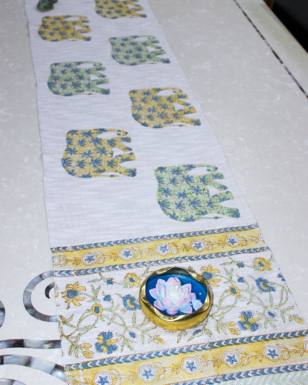 Arushii Royalty Hand blocked table runner