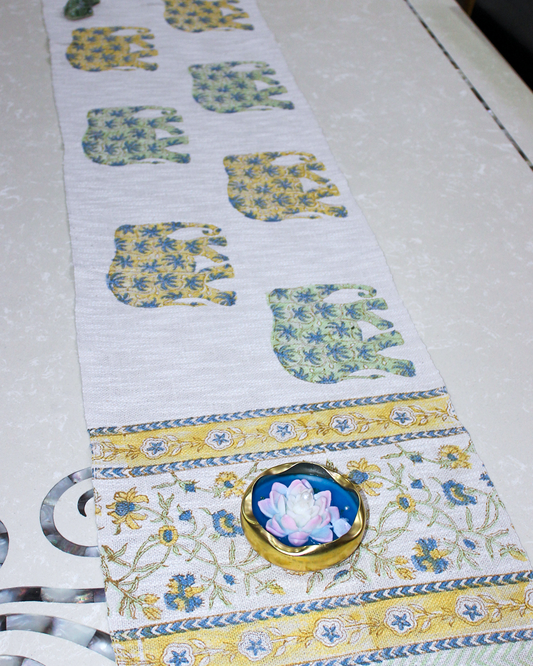 Arushii Royalty Hand blocked table runner