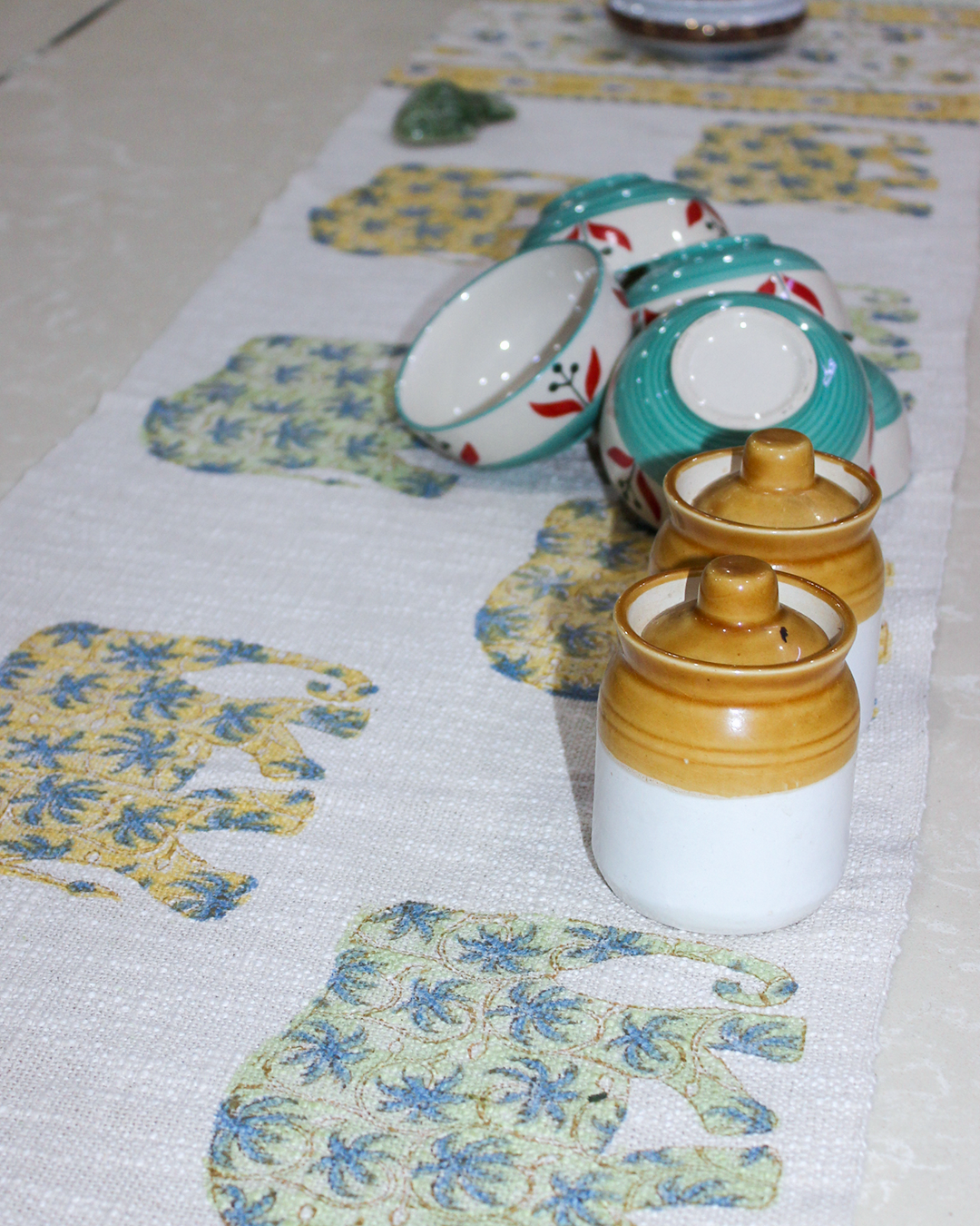 Arushii Royalty Hand blocked table runner