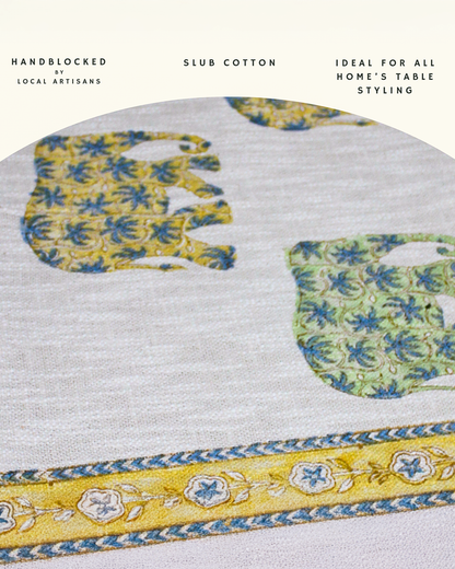 Arushii Royalty Hand blocked table runner