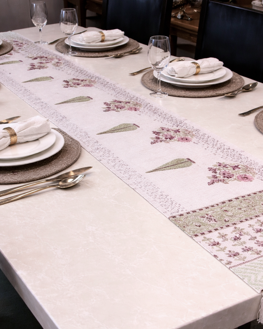 Arushii Cypress Tree Hand blocked table runner