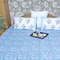 ARUSHII Double bedsheet in percale cotton – waterfall- Handblocked by artisans