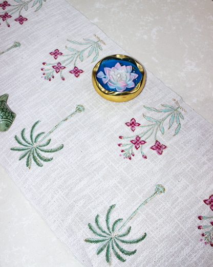 Arushii Palm Tree Hand blocked table runner