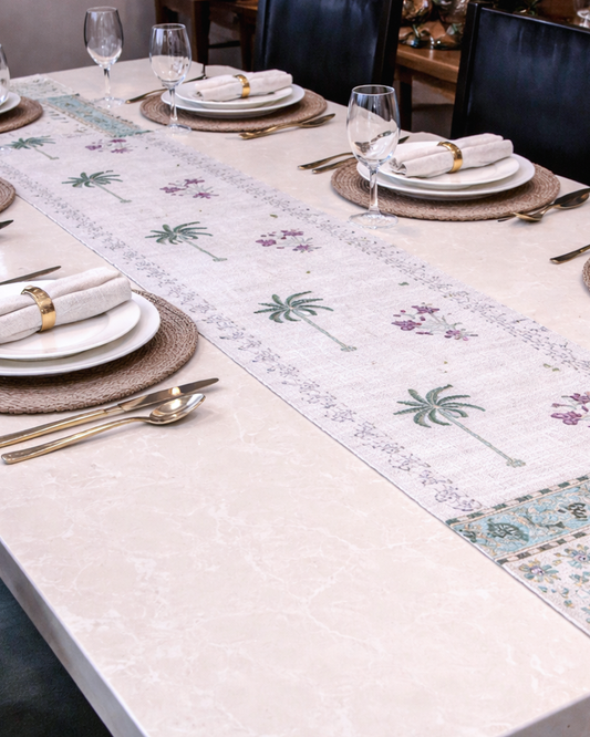 Arushii Palm Tree Hand blocked table runner
