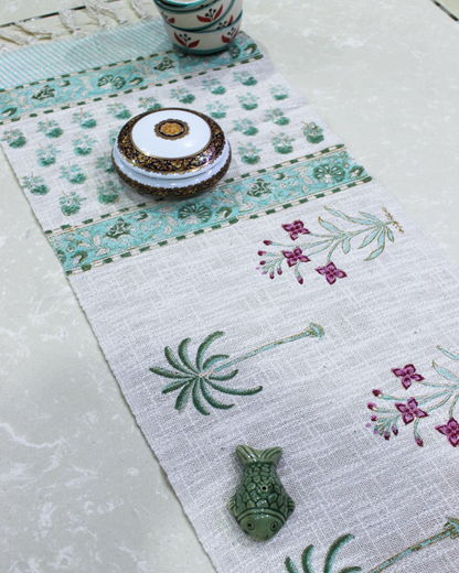 Arushii Palm Tree Hand blocked table runner